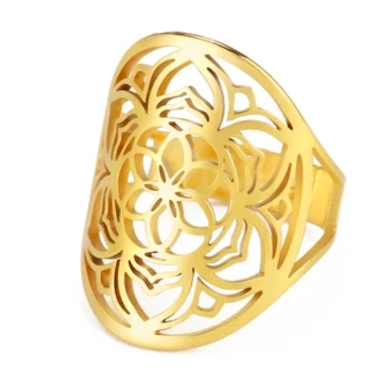 Bague - Mandala wow - Argent - or - Création Fish