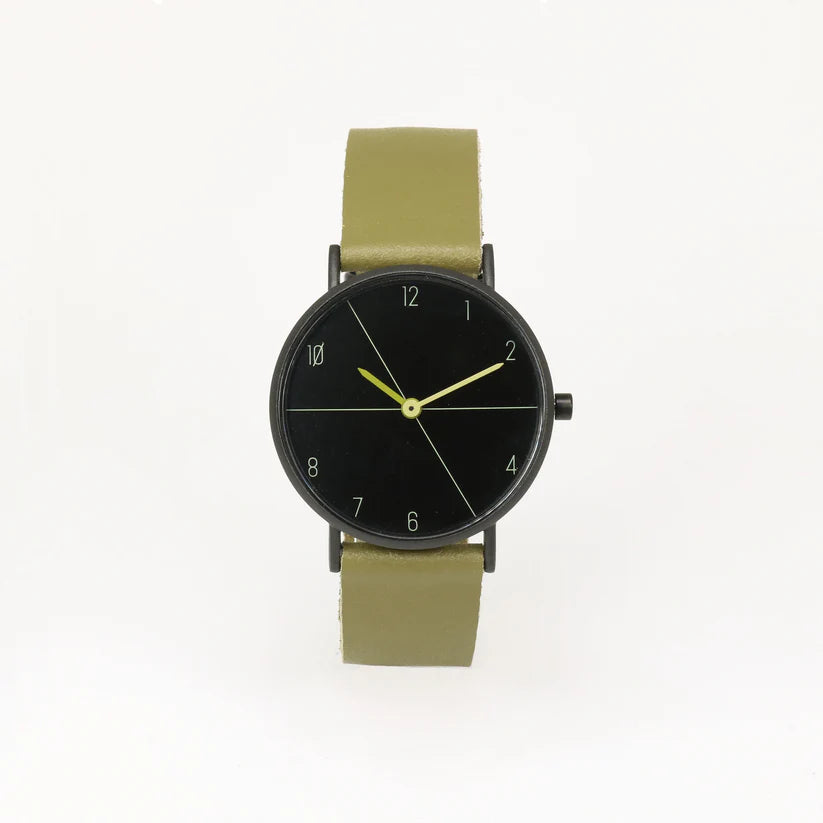 Montre kaki - noir mat