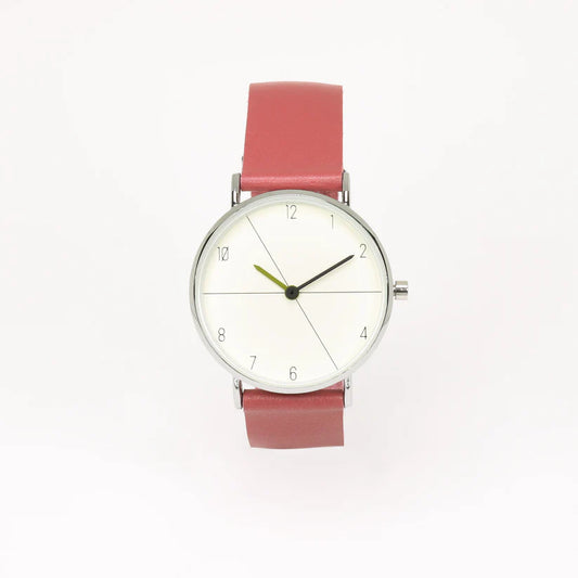 Montre rose foncé - blanc crème