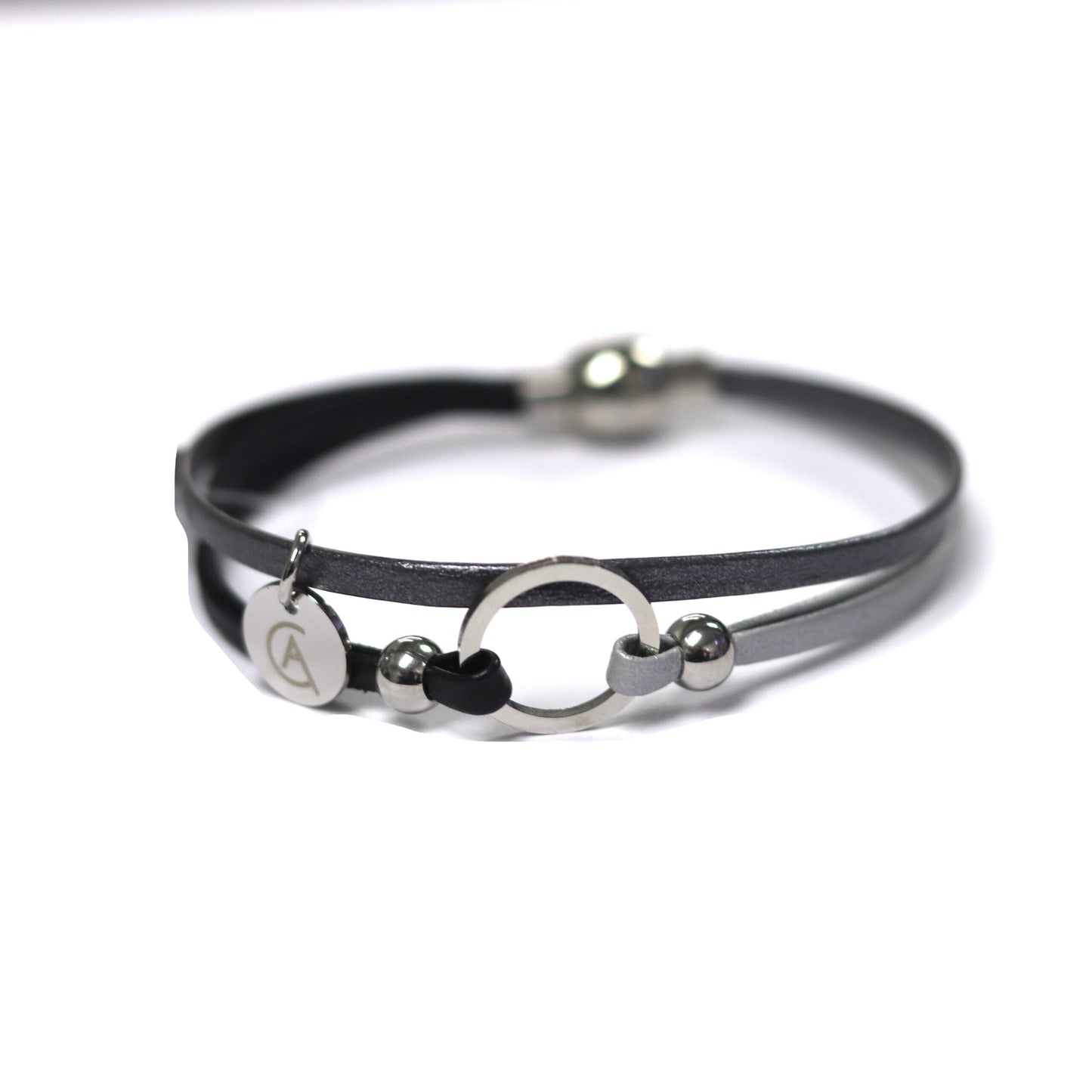 Mini Lara Bracelet - Black and Grey - Cré'art