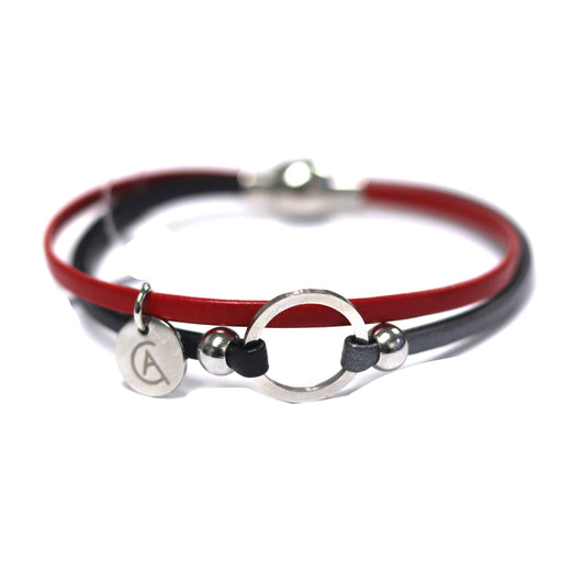 Mini Lara Bracelet - Red and Black - Cré'art