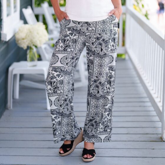 Palazo mango Noir et ivoire