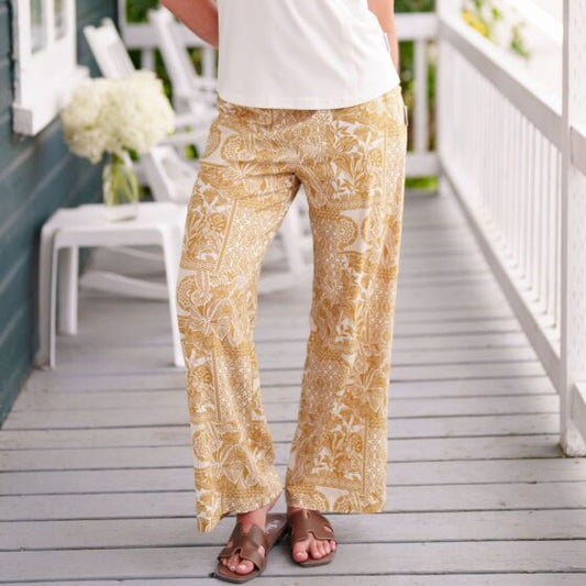Palazo mango Ocre et ivoire