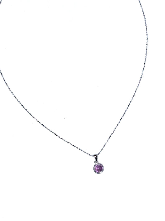 Pendentif Améthyste - Rouge Argent 925