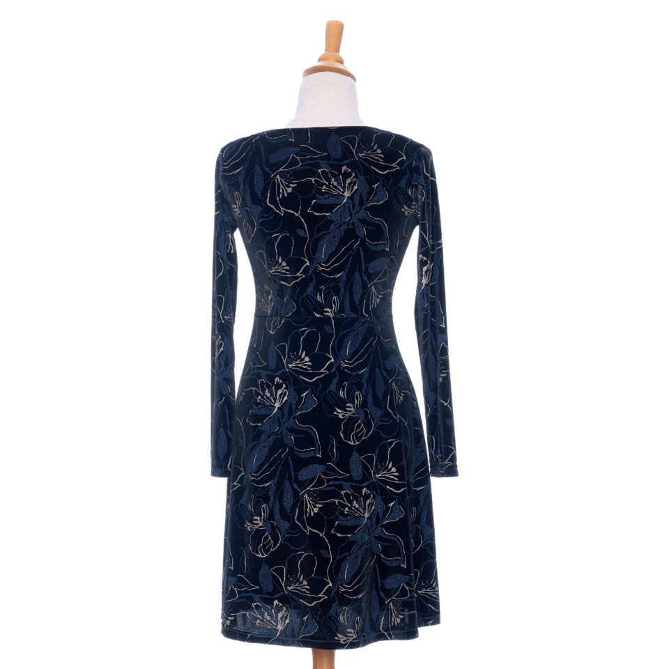 Robe Larix - Velours noir, marine et or - Rien ne se perd