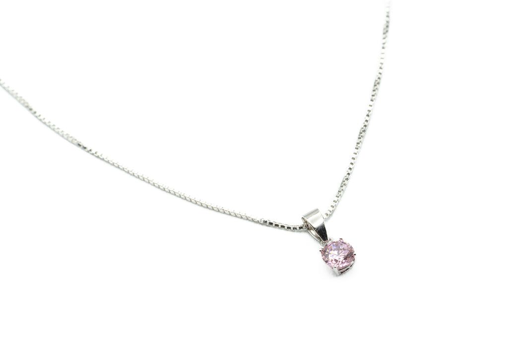 Collier - Rose Pale - Argent - Rouge Argent 9.25