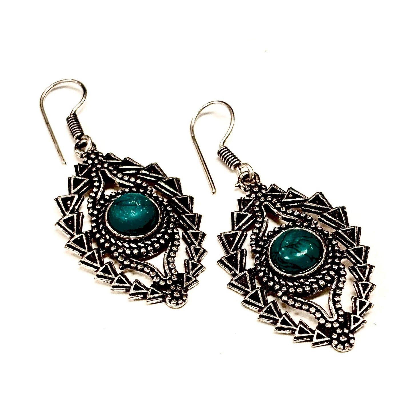 C19 Earrings - Turquoise &amp; Silver