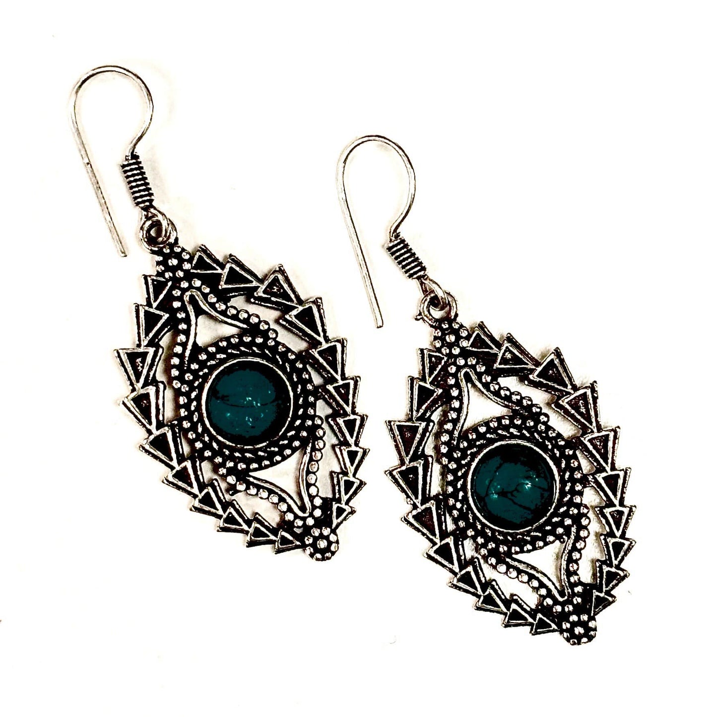 C19 Earrings - Turquoise &amp; Silver