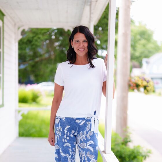 T-shirt tropical Blanc