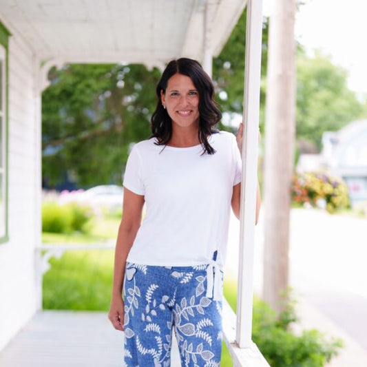 T-shirt tropical Blanc