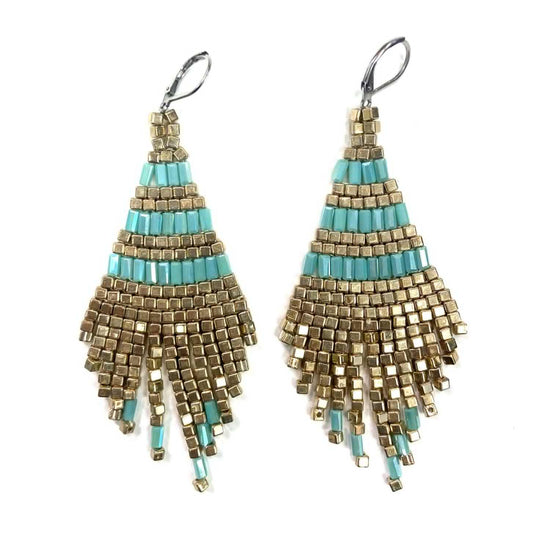 Boucles d'oreilles - Perlage - Métallique or - 3 couleurs offertes - Rouge Inox