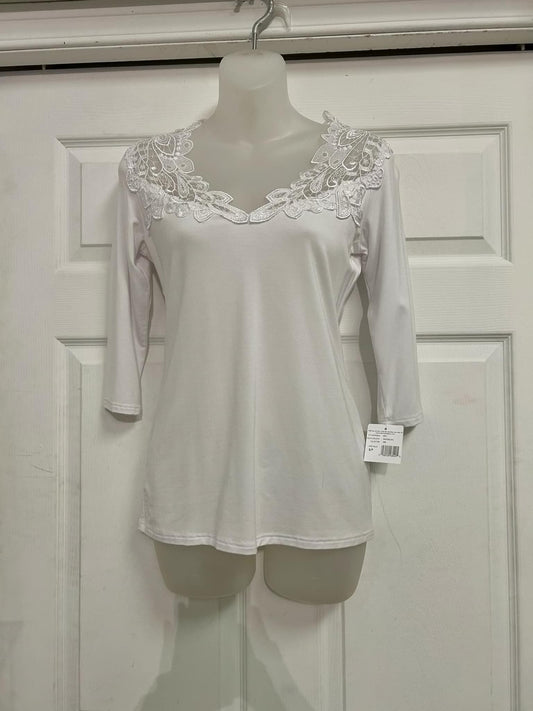 Haut Teri avec manches - Blanc - Arianne