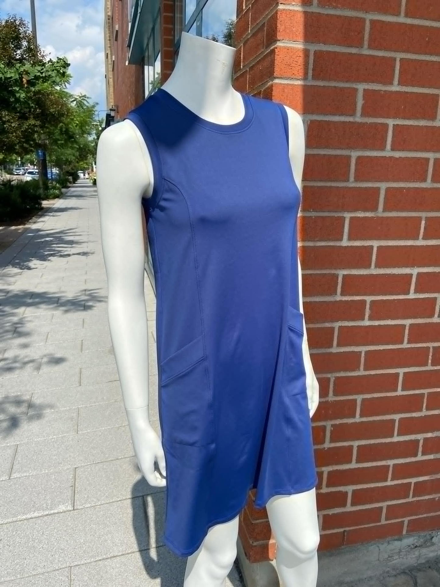 Robe Sara Bleu Marine - Ligne Trapèze -  Miss Versa