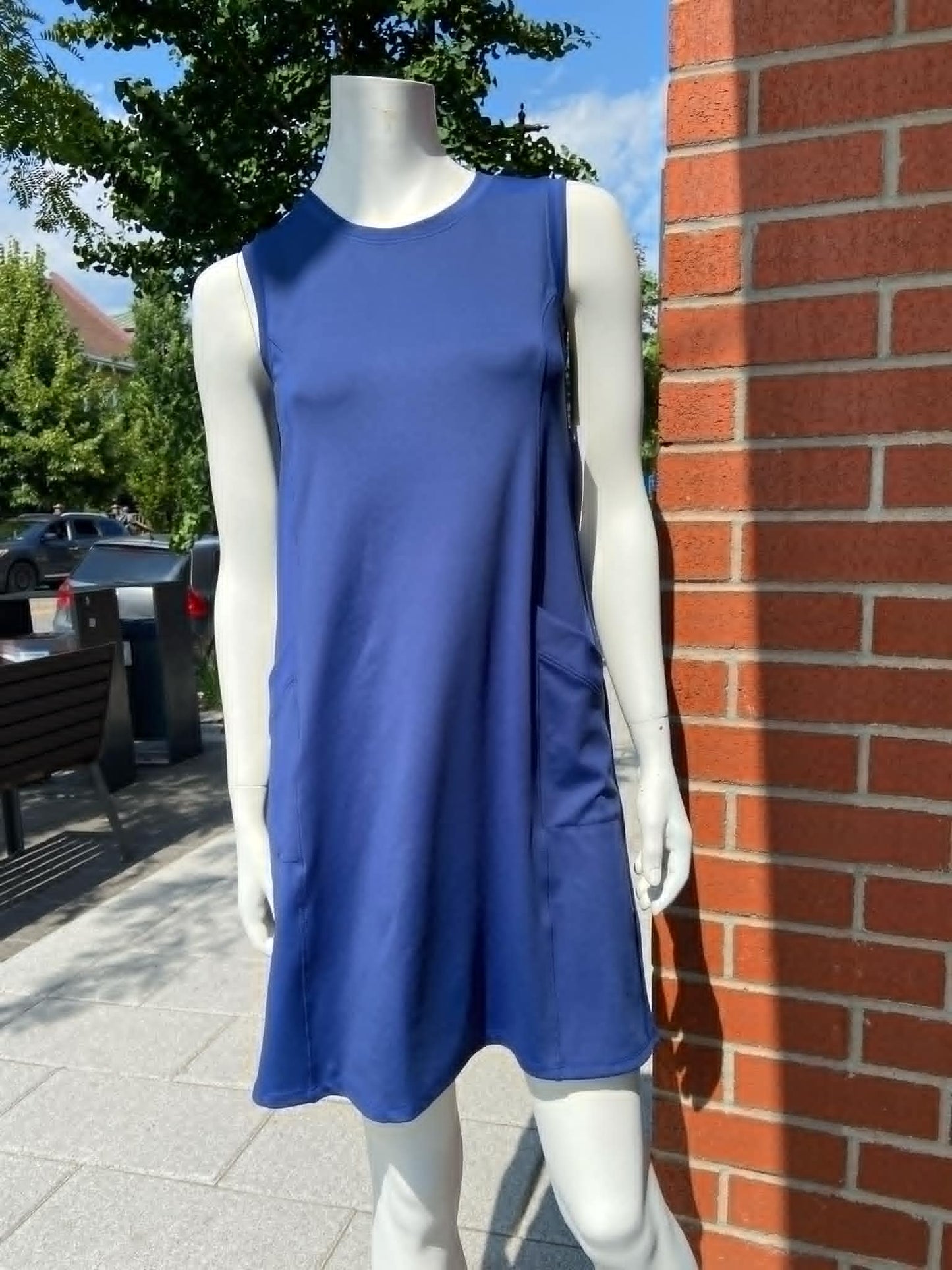 Robe Sara Bleu Marine - Ligne Trapèze -  Miss Versa
