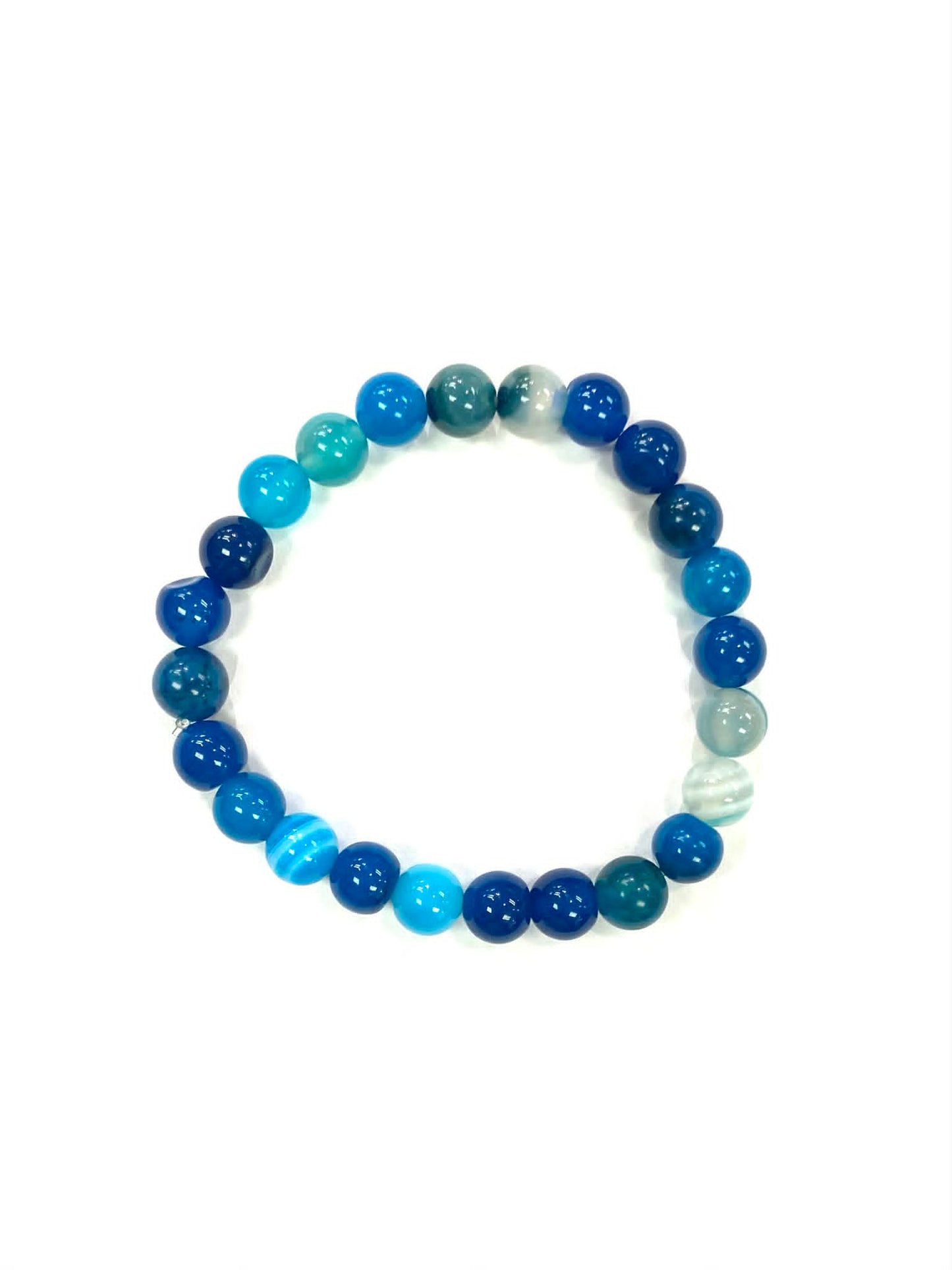 Bracelet - Agate Bleue - Rouge Bijoux