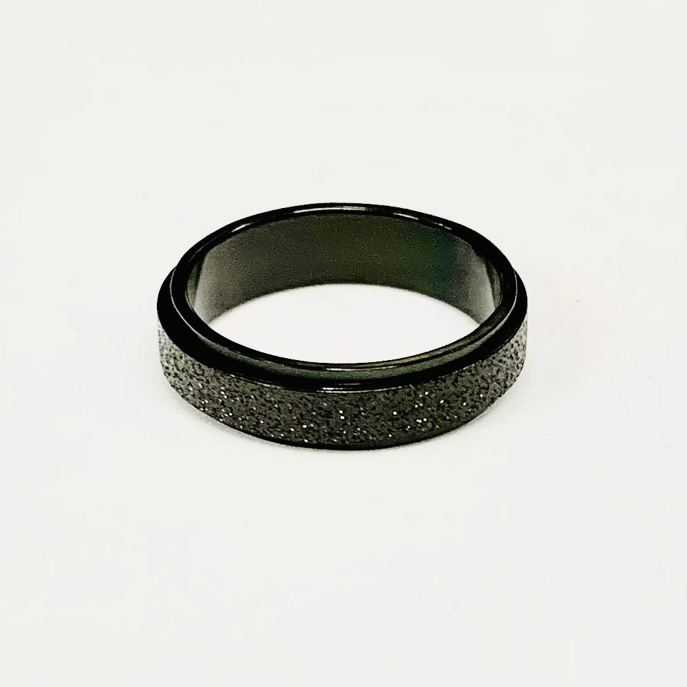 Bague - Rotative - Noir - Création Fish - ZM005