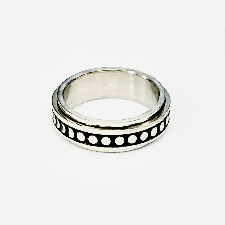 Bague - Rotative Lune Étoile - Argent - Création Fish - ZM003