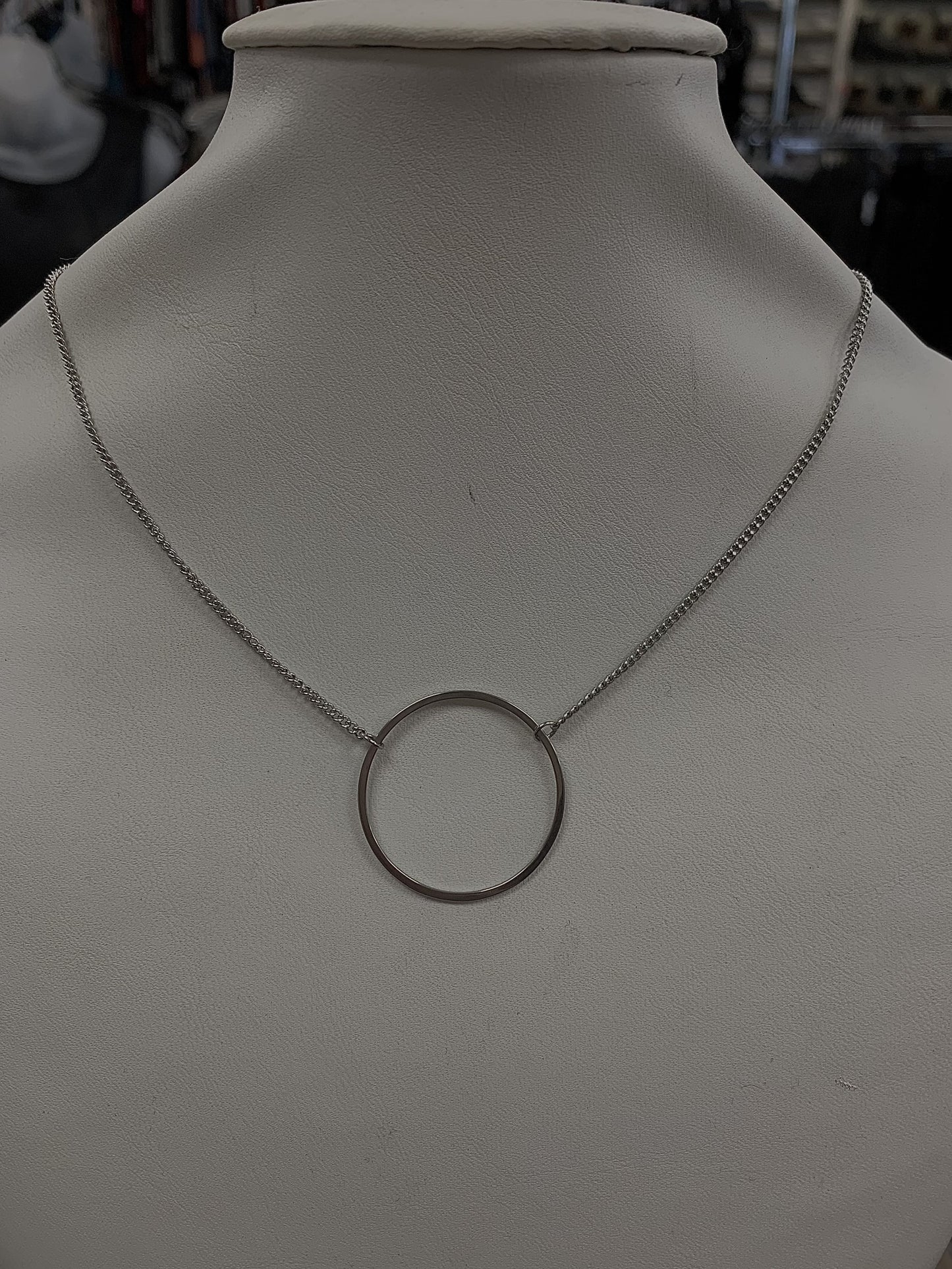 Collier Cercle Moyen - Argent - Rouge Inox