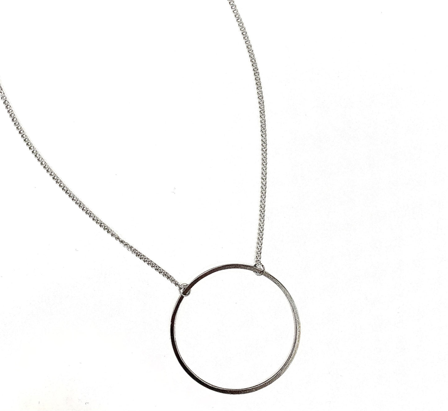 Collier Cercle Moyen - Argent - Rouge Inox