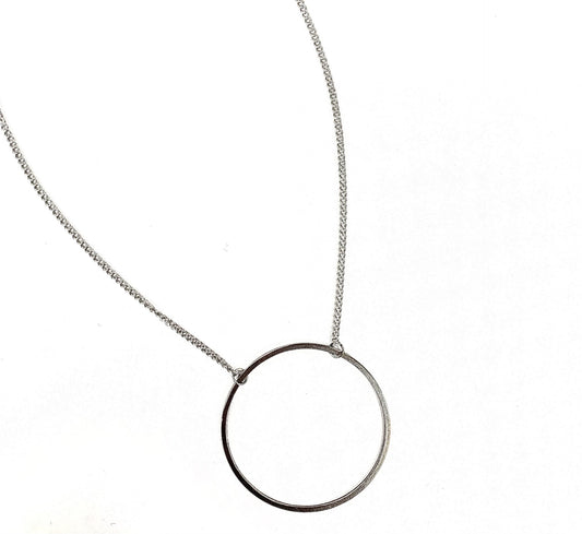 Collier Cercle Moyen - Argent - Rouge Inox