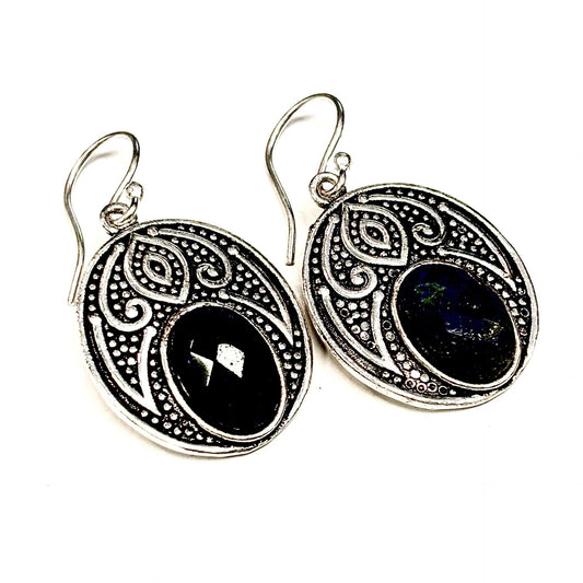 C15 Earrings - Navy Blue &amp; Silver