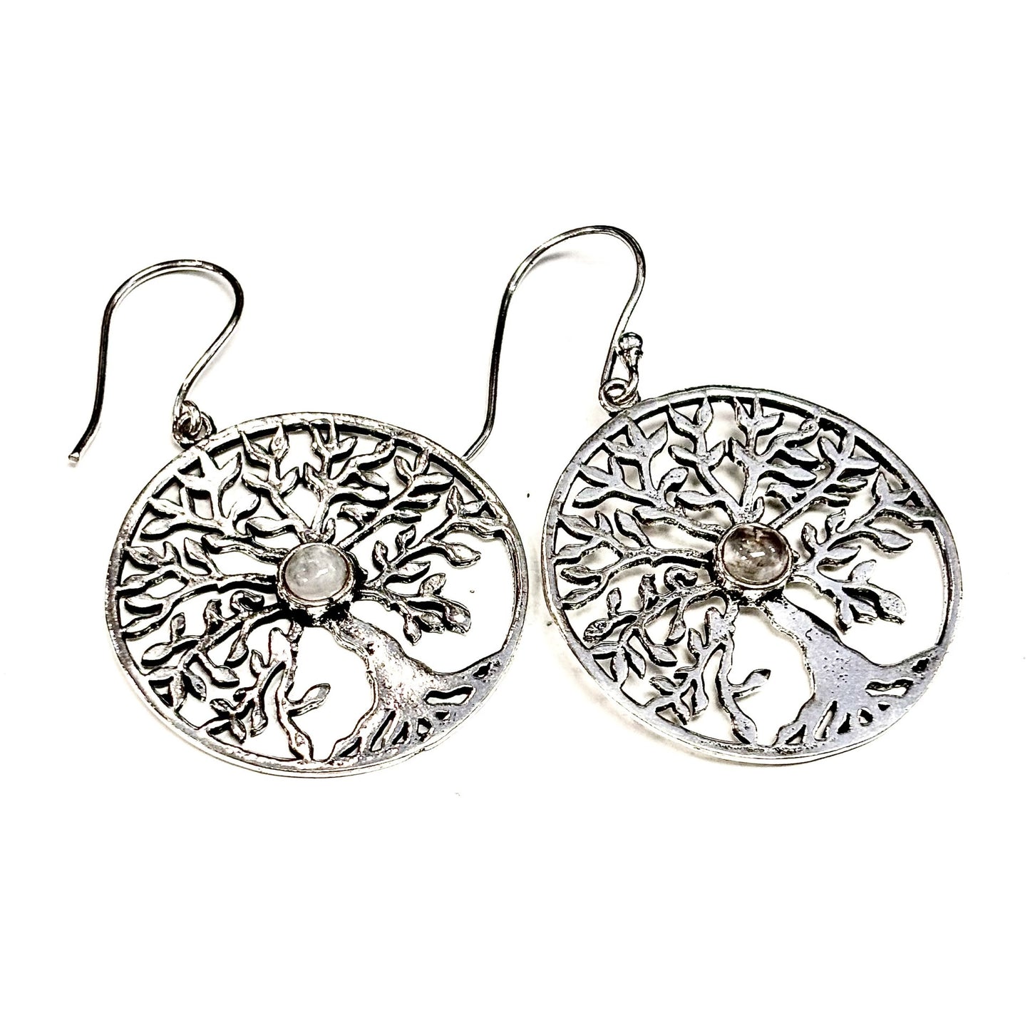 Boucles d'oreilles C13 - Blanc & Argent
