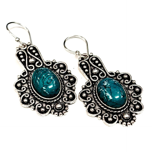 C14 Earrings - Turquoise &amp; Silver