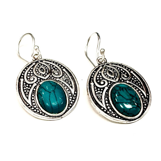 C7 Earrings - Turquoise &amp; Silver