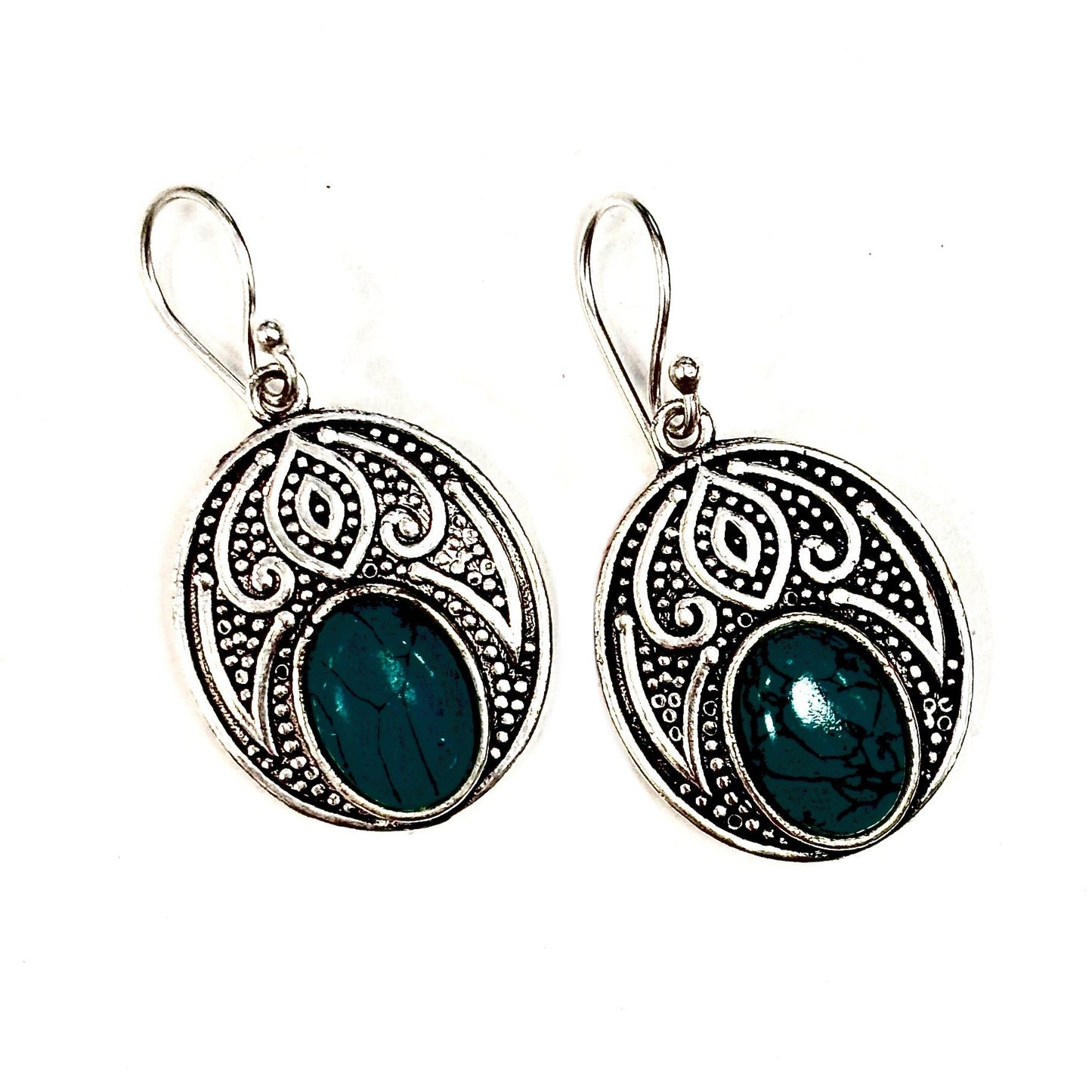 Boucles d'oreilles C7 - Turquoise & Argent