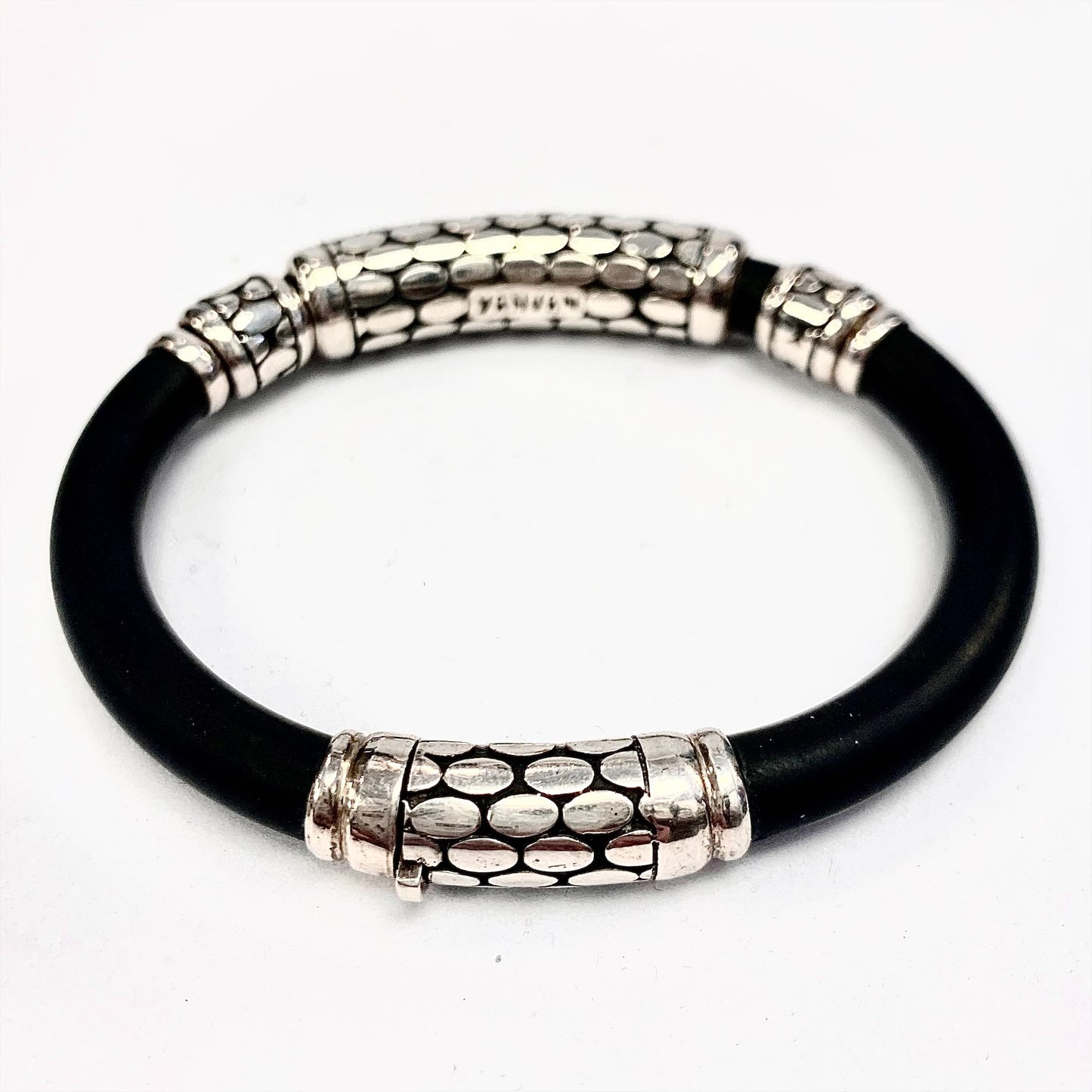 Bracelet - Silver and Black - Red Silver 9.25