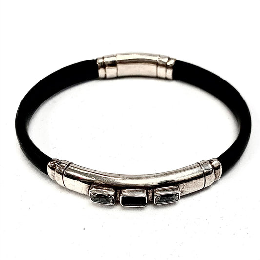 Bracelet - Silver and Black - Red Silver 9.25