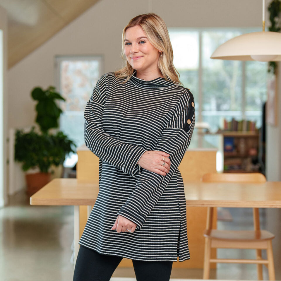 Tunique aralie Rayé noir et blanc