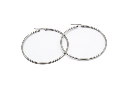 Bo Cercle - Argent - Rouge Inox