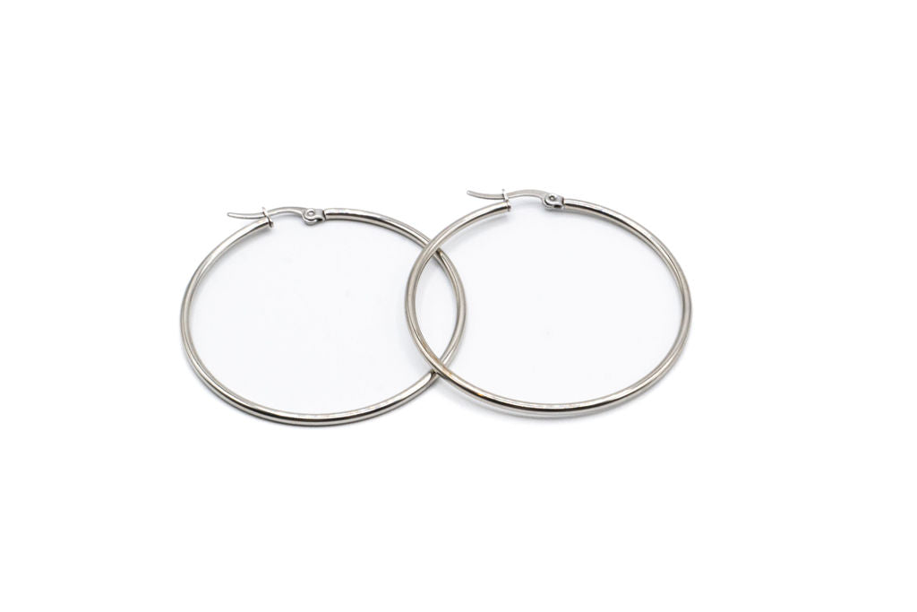 Bo Cercle - Argent - Rouge Inox