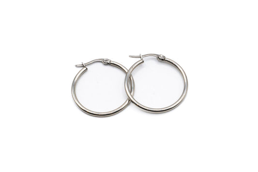 Bo Cercle - Argent - Rouge Inox