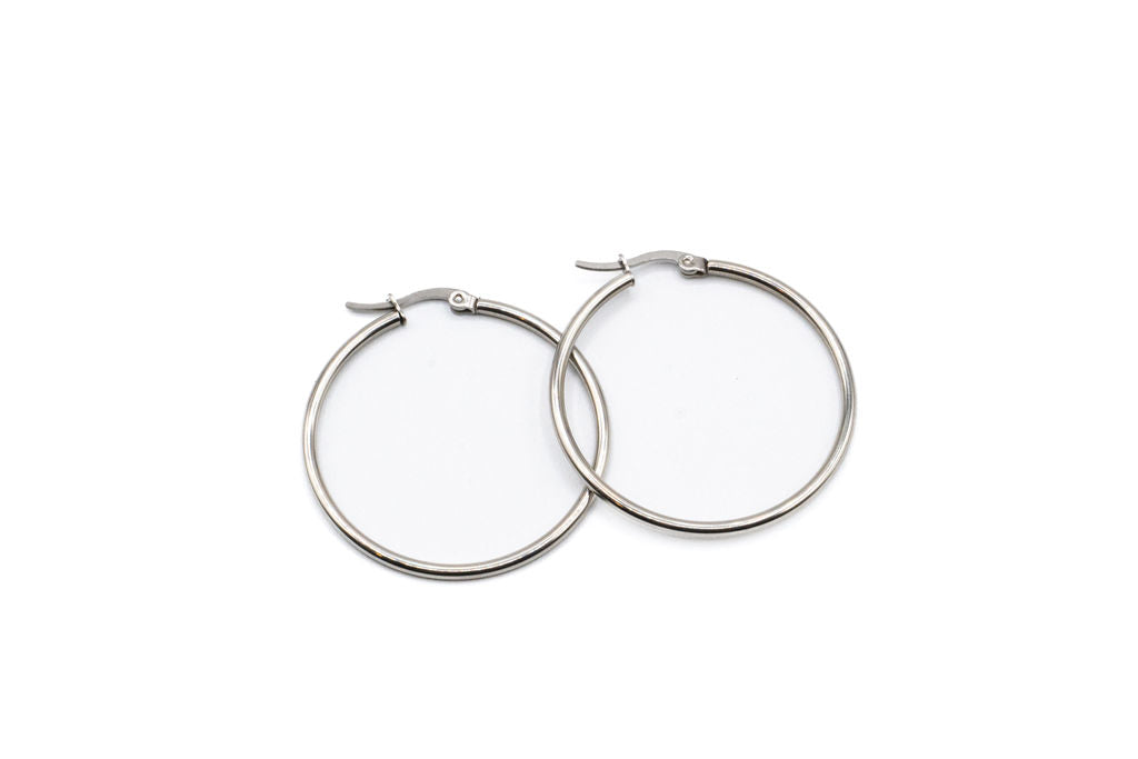 Bo Cercle - Argent - Rouge Inox