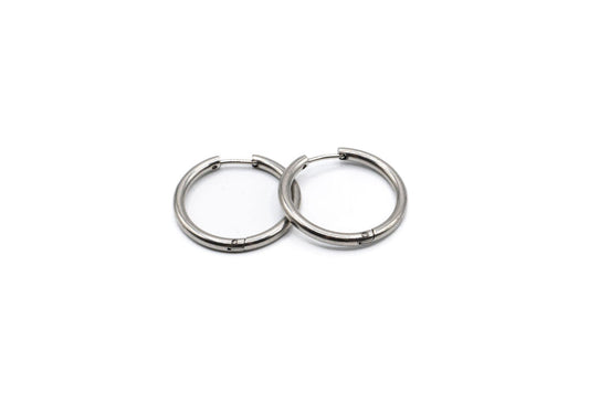 Bo Cercle - Argent - Rouge Inox