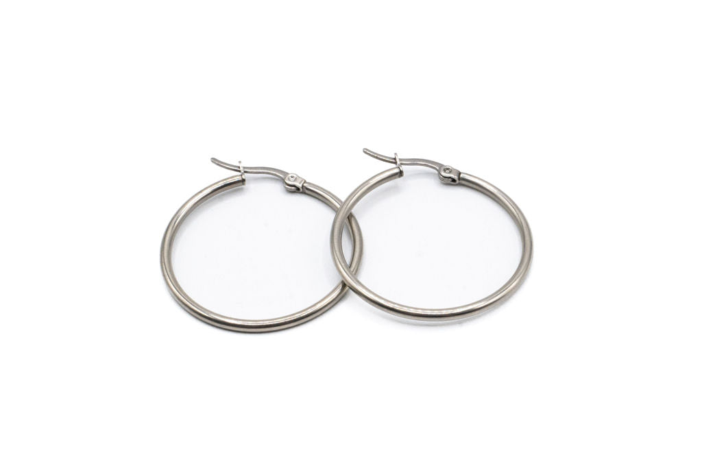 Bo Cercle - Argent - Rouge Inox