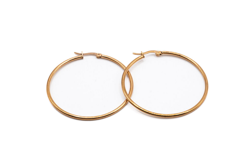 Bo Cercle - Or rose - Rouge inox