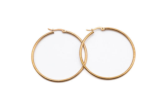 Bo Cercle - Or rose - Rouge inox