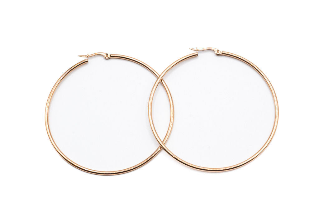 Bo Cercle - Or rose - Rouge inox