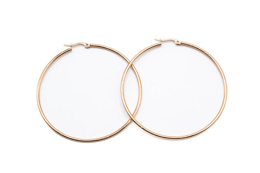 Bo Cercle - Or rose - Rouge inox