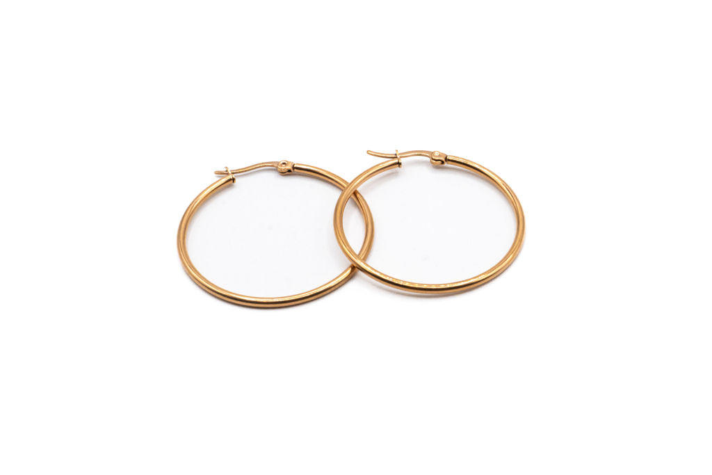 Bo Cercle - Or rose - Rouge inox