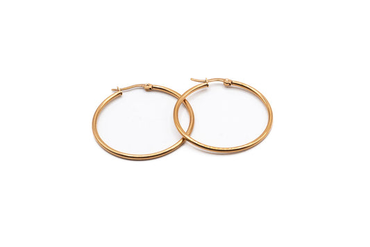 Bo Cercle - Or rose - Rouge inox