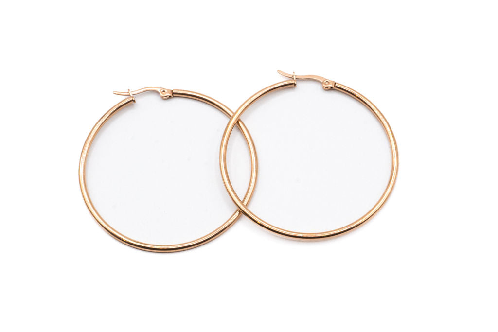 Bo Cercle - Or rose - Rouge inox