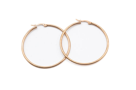 Bo Cercle - Or rose - Rouge inox