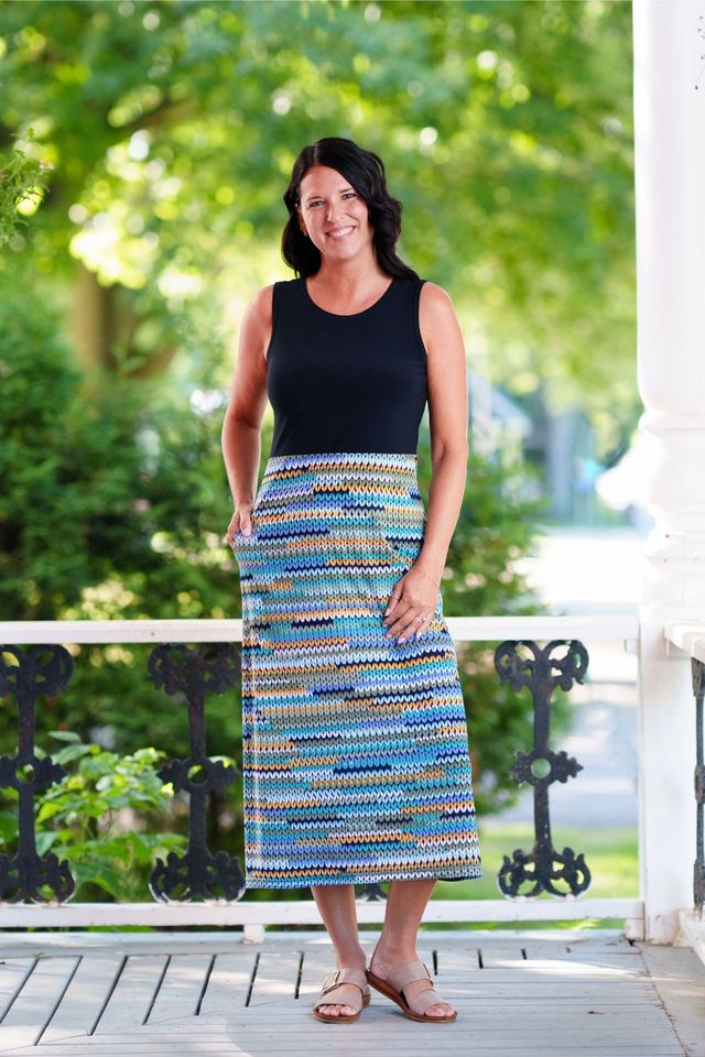 Robe 7/8 Mimosa Marine et mailles
