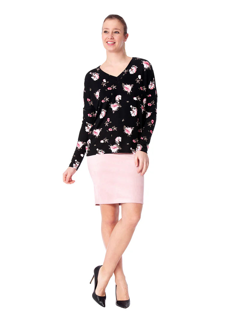 Romance pink v-neck top