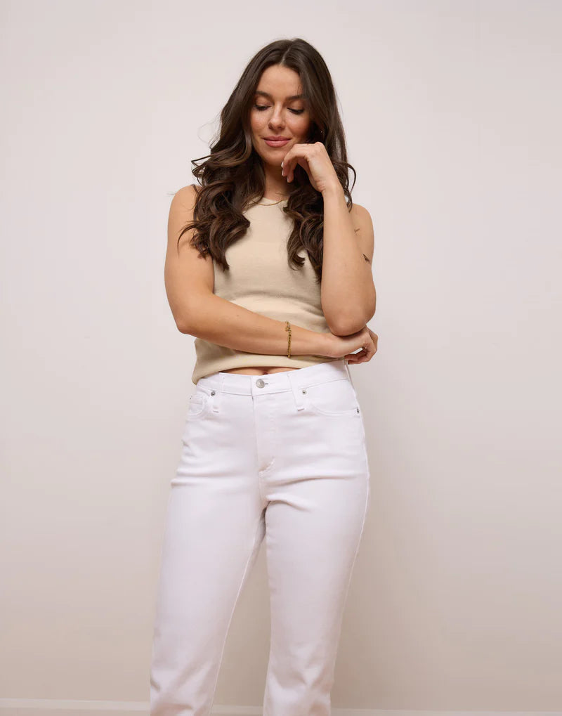 Jeans CHLOÉ - Coupe Droite - Blanc - Entrejambe 27 ''- 2287- Yoga Jeans