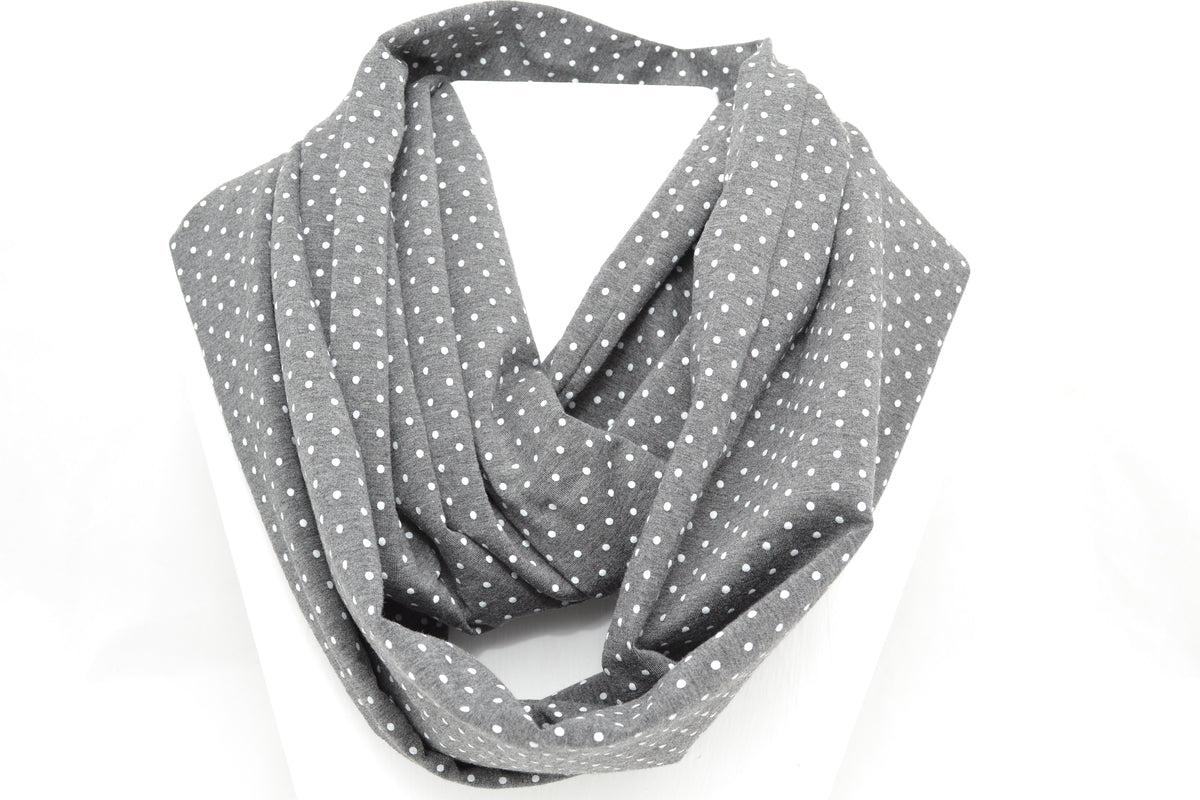Foulard Baluchon gris foncé à pois